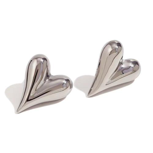 Titanium Steel Earrings, Heart, plated, for woman 