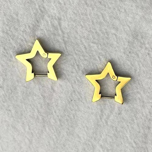 Stainless Steel Leverback Earring, 304 Stainless Steel, Star, plated, Unisex 