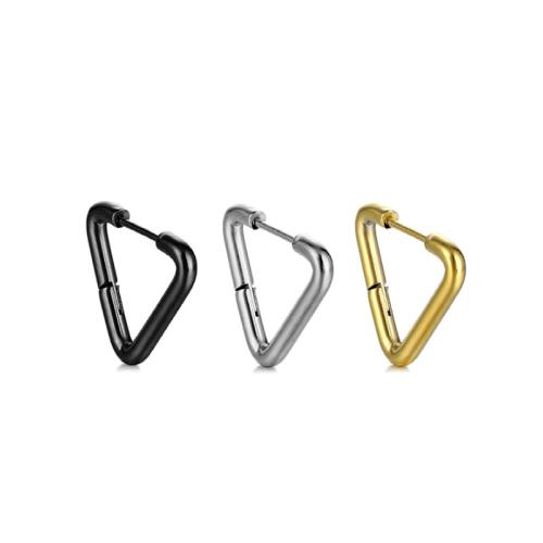 Titanium Steel Earrings, Triangle, polished, Unisex 