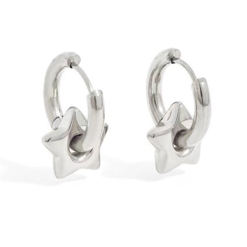 Titanium Steel Earrings, Star, plated, for woman 