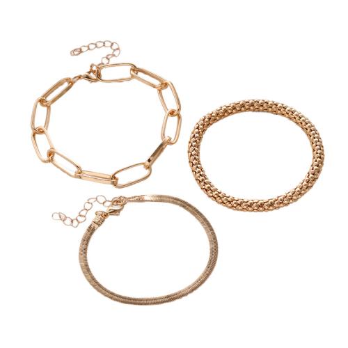 Fashion Zinc Alloy Bracelets, plated & for woman, golden cm 