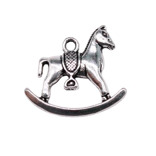 Pendentifs animaux en alliage de zinc, cheval, Plaqué de couleur d'argent, Vintage & bijoux de mode & DIY Vendu par PC