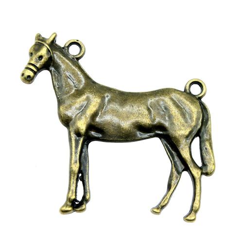 Pendentifs animaux en alliage de zinc, cheval, Placage, Vintage & bijoux de mode & DIY & double trou, plus de couleurs à choisir Vendu par PC