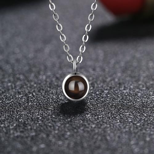 925 Sterling Silver Miniature Projection Necklace, fashion jewelry & for woman Approx 45 cm 