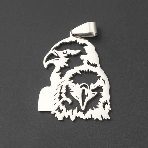 Stainless Steel Animal Pendants, 304 Stainless Steel, Eagle, plated, DIY, silver color 