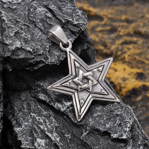 Stainless Steel Jewelry Necklace, 304 Stainless Steel, Star, plated, fashion jewelry, silver color cm 
