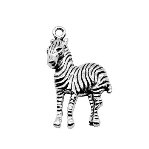 Zinc Alloy Animal Pendants, Zebra, antique silver color plated, vintage & fashion jewelry & DIY 