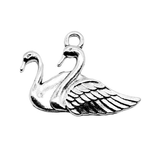 Zinc Alloy Animal Pendants, Swan, antique silver color plated, vintage & fashion jewelry & DIY 