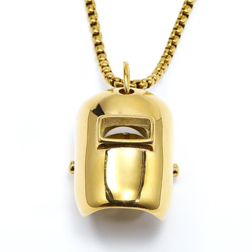 Stainless Steel Jewelry Necklace, 304 Stainless Steel, Mask, Vacuum Ion Plating, fashion jewelry & for man 
