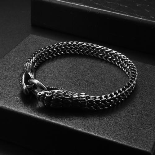 Stainless Steel Chain Bracelets, 304 Stainless Steel, plated, fashion jewelry, silver color .8 cm 