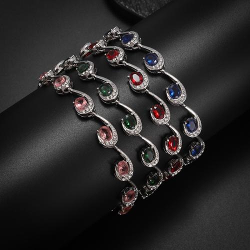 Stainless Steel Chain Bracelets, 304 Stainless Steel, with 4cm extender chain, plated, fashion jewelry & with rhinestone cm 