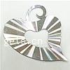 Filigree Aluminum Stampings, Heart, platinum color plated 