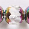 Round Crystal Beads, half-plated, handmade faceted 14mm Inch 