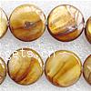 Natural Freshwater Shell Beads, Flat Round brown Approx 15 Inch, Approx 