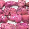 Окрашенная природных бирюзовые бусы, Окрашенная бюрюза, Комкообразная форма, натуральный, разный размер для выбора, розовый, длина:16 дюймовый, продается KG