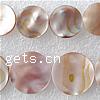 Natural Pink Shell Beads, Flat Round Inch 