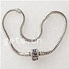 Brass European Bracelet Chain, brass European clasp, plated nickel, lead & cadmium free, 3mm [
