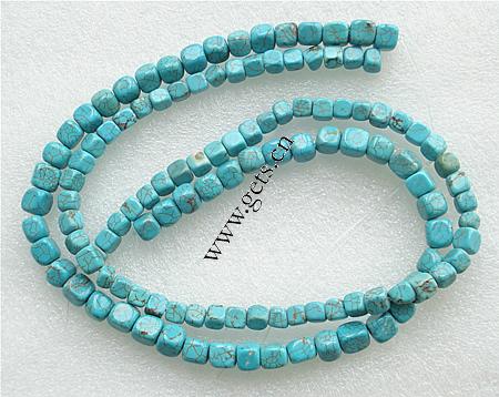 Dyed Natural Turquoise Beads, Square, different size for choice, Length:16 Inch, Sold By Strand