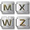 Stainless Steel Italian Charm Link, with letter pattern 