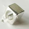 Zinc Alloy Large Hole Beads, Cube, smooth nickel, lead & cadmium free, 4mm 