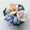 Flower Porcelain Beads, layered, 25mm Approx 2.5-3mm 