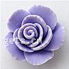 Flower Polymer Clay Beads, layered, purple, 25mm 