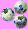 Printing Porcelain Beads, Round, 12mm 