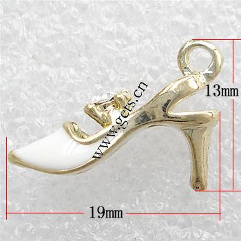 Zinc Alloy Shoes Pendants, with enamel, plated, enamel, more colors for choice, 13x19x5mm, Sold By PC