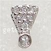 Sterling Silver Pinch Bail, 925 Sterling Silver, plated, with rhinestone 