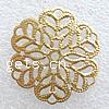 Filigree Brass Stampings, Flower, plated, hollow Approx 2mm 