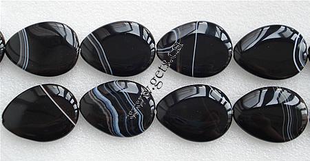 Natürliche Streifen Achat Perlen, Tropfen, Weitere Größen für Wahl, schwarz, Grad AAA, Länge:ca. 16 ZollInch, verkauft von Strang