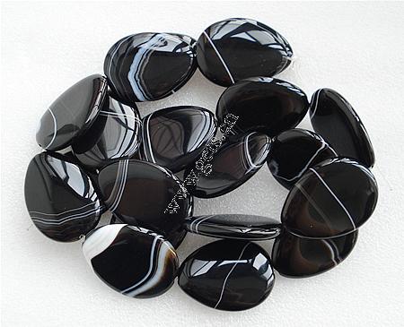 Natürliche Streifen Achat Perlen, Tropfen, Weitere Größen für Wahl, schwarz, Grad AAA, Länge:ca. 16 ZollInch, verkauft von Strang
