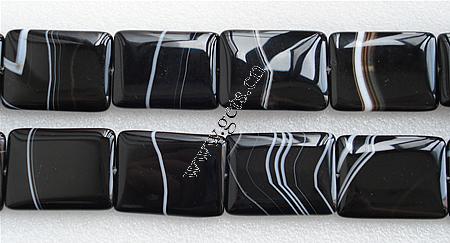 Natürliche Streifen Achat Perlen, Rechteck, Weitere Größen für Wahl, schwarz, Grad AAA, Länge:ca. 16 ZollInch, verkauft von Strang