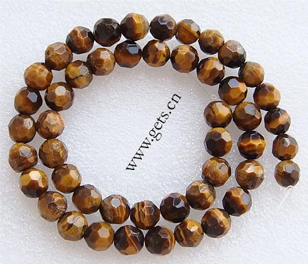 Tiger Eye Beads, Round, different size for choice & Customized & handmade faceted, brown, Grade AA, Length:15.5 Inch, Sold By Strand