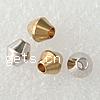 Brass Cone Beads, Bicone, plated 4mm 
