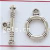 Zinc Alloy Toggle Clasp, Round, textured & single-sided nickel, lead & cadmium free 