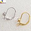 Brass Lever Back Earring Wires, plated, with loop & with rhinestone 