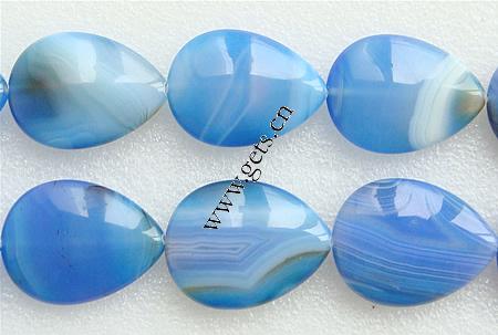 Natürliche Streifen Achat Perlen, Tropfen, Weitere Größen für Wahl, blau, Grad AAA, Länge:ca. 16 ZollInch, verkauft von Strang
