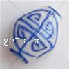 Blue and White Porcelain Beads, Rhombus 
