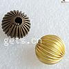 Corrugated Brass Beads, Round, plated 12mm Approx 3mm 