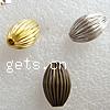 Corrugated Brass Beads, Oval, plated Approx 3mm 