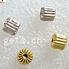 Corrugated Brass Beads, Rondelle, plated 6mm Approx 1.2mm 