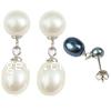 Perlas cultivadas de agua dulce Pendientes con Colgantes, latón aguja de pendiente, Gota, más colores para la opción, 21x8mm,5--6mm,7--8mm, Vendido por Par