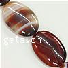 Brazilian Agate Beads Red Line, Flat Oval, Sold per  Strand