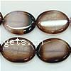  Black Side Agate Beads, Flat Oval, 25x18mm, Sold per 16-Inch Strand