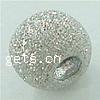 Sterling Silber Sternenstaub Perlen, 925 Sterling Silber, rund, plattiert, Falten, keine, Bohrung:ca. 2mm, verkauft von PC