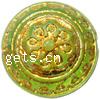 Gold Accent Plastic Beads, Flat Round, mixed colors 