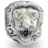 Rhinestone Zinc Alloy European Beads, Lion, plated, without troll & with rhinestone Approx 4.5mm 