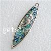 Zinc Alloy Shell Pendants, with Abalone Shell, Horse Eye, platinum color plated 
