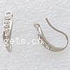 Brass Hook Earwire, plated, with loop & with Mideast rhinestone 